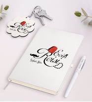 BK Gift Kişiye Özel Evin Reisi Beyaz Defter Kalem ve Anahtarlık Hediye Seti-1 (Model 1)