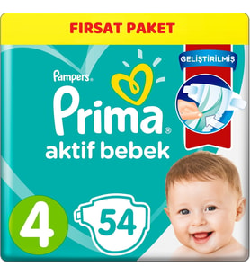 Prima Bebek Bezi Beden:4 (9-14Kg) Maxi 54 Adet Fırsat Pk