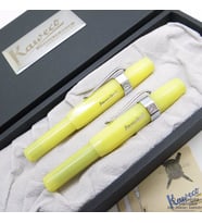 Kaweco Frosted Sport Açık Sarı Kalem Seti Roller Kalem + Dolma Kalem Set  İsme Özel Kalem