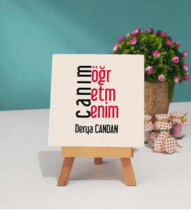 Öğretmene Hediye Canım Öğretmenim Tasarımlı Öğretmene Kişiye Özel Öğretmen Dekoratif Taş Baskı