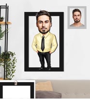 Kişiye Özel Öğretmen Karikatürlü 3D Ahşap Tablo 30x47 Bay-13