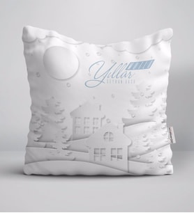 BK Gift Kişiye Özel İsimli Yılbaşı Mutlu Yıllar Yastık-23 (Beyaz)
