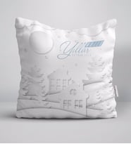 BK Gift Kişiye Özel İsimli Yılbaşı Mutlu Yıllar Yastık-23 (Beyaz)