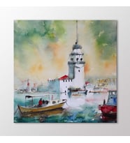 Arty Tablo Suluboya Kız Kulesi Tablo (Karışık)