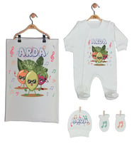 Pia Baby Gl 1903-03 İsme Özel Battaniyeli Tulum Set