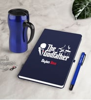 BK Gift Kişiye Özel The Godfather Lacivert Defter Kalem Termos Mug Seti (Model 1)