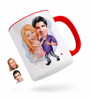 BK Gift Kişiye Özel Sevgililer Karikatürlü Kırmızı Kupa Bardak-3