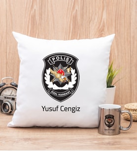 Özel Harekat Polisi Yastık ve Silver Kupa Bardak