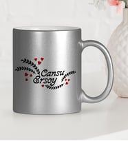 BK Gift Kişiye Özel Sevgililer Günü Matelı Gümüş Yaldızlı Kupa Bardak  33
