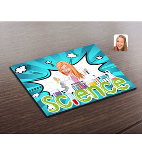 BK Gift Kişiye Özel Kadın Fen Bilimleri Öğretmeni Karikatürlü Ahşap Puzzle-1