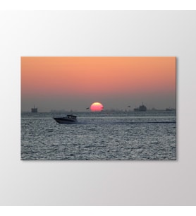 Arty Tablo Marmara'da Gün Batımı Tablo (Karışık)