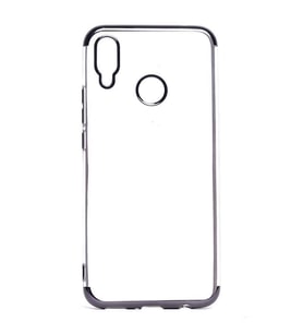 Huawei P Smart Plus Kılıf Zore Dört Köşeli Lazer Silikon Kılıf (Siyah)