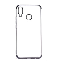 Huawei P Smart Plus Kılıf Zore Dört Köşeli Lazer Silikon Kılıf (Siyah)