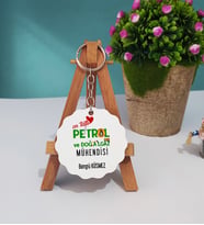 Mesajlı Petrol ve Doğalgaz Mühendisi Tasarımlı Kişiye Özel Hediye Petrol ve Doğalgaz Mühendisi Ahşap Anahtarlık
