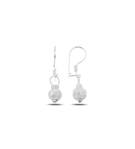 Söğütlü Silver Gümüş beyaz kazaziye top küpe
