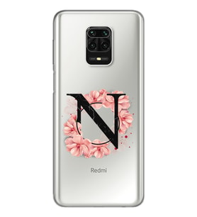 ÇiçekliHarfTasarımSüperŞeffafSilikonTelefonKılıfıXiomaiRedmiNote9Pro-Note9sN-Har