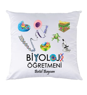 Biresimden Biyoloji Öğretmenine Öğretmenler Günü Hediyesi İsimli Yastık