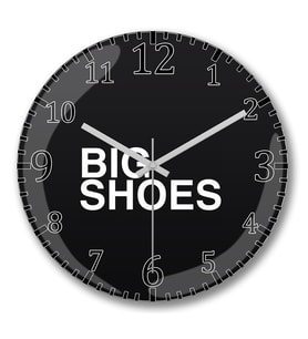 Big Shoes Duvar Saati Bombeli Gercek Cam
