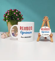 Rehber Öğretmeni Kupa Bardak ve Ahşap Anahtarlık Seti