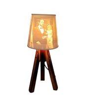 Kişiye Özel 3D Fotoğraflı 3 Ayaklı Ahşap Abajur