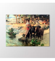 Arty Tablo Atlara Su Veren Kadın 1921 Tablo (Karışık)