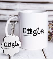 BK Gift Kişiye Özel Google Tasarımlı Beyaz Kupa ve Anahtarlık Hediye Seti-1 (Model 1)