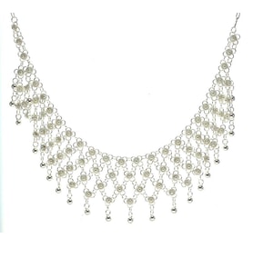 Söğütlü Silver Dört sıra Kişniş kolye