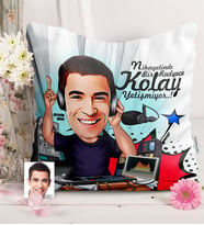 BK Gift Kişiye Özel Bay Radyocu Karikatürlü  Yastık  1