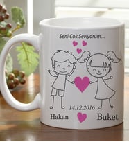 Kişiye Özel Seni Çok Seviyorum Kupa Bardak