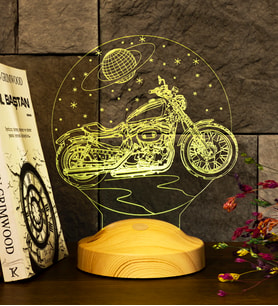 Chopper Motosiklet, Motor Hayranlarına Hediye 3 Boyutlu, 3D Led Lamba