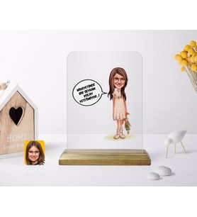BK Gift Kişiye Özel Kız Çocuk Kolay Yetişmiyor Karikatürlü Ahşap Standlı Çerçeve-1 (Beyaz)