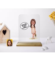 BK Gift Kişiye Özel Kız Çocuk Kolay Yetişmiyor Karikatürlü Ahşap Standlı Çerçeve-1 (Beyaz)
