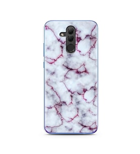 Mor Mermer Tasarımlı Süper Şeffaf Silikon Telefon Kılıfı Huawei Honor 20 Lite