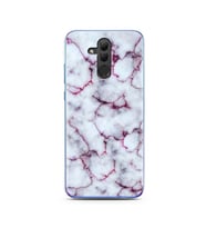 Mor Mermer Tasarımlı Süper Şeffaf Silikon Telefon Kılıfı Huawei Honor 20 Lite