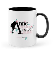 BK Gift Kişiye Özel Anne Demek Sevgi Demek Siyah Kupa Bardak