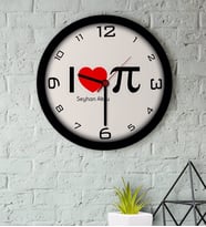 BK Gift Kişiye Özel Matematik Öğretmeni Ahşap Duvar Saati-12 (Beyaz)