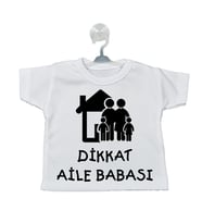 Babalar Günü Hediyesi Dikkat Aile Babası Vantuzlu Mini Araba Uyarı Levhası Tişört