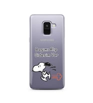 Snoopy Tasarımlı Süper Şeffaf Silikon Telefon Kılıfı Samsung A8 (2018)  