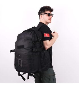 Siyah Kamp Çantası 75 Lt Jandarma Desenli Askeri Outdoor Sırt Çantası