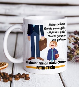 Babalar Günü Baba Ve Çocuk Tasarım Bardak
