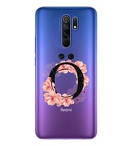 Pembe Çiçekli Harf Tasarım Süper Şeffaf Silikon Telefon Kılıfı Xiomai Redmi 9 Ö-