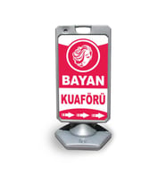 Bayan  Kuaför  Reklam ve Yönlendirme Uyari Dubasi A Tabela Gri
