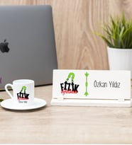Fizik Öğretmeni Türk Kahvesi Fincanı Ve Masa İsimliği Hediye Seti