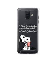 Snoopy Tasarımlı Süper Şeffaf Silikon Telefon Kılıfı Samsung A6 (2018)