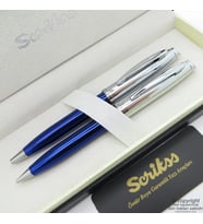 Scrikss 39 Lacivert Krom Tükenmez Kalem + Versatil Kalem Set   Scrikss Kalem  İsme Özel Kalem  Hediyelik Kalem