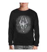 Skyrim - Dragon Siyah Çocuk Sweatshirt