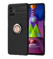Microsonic Samsung Galaxy M51 Kılıf Kickstand Ring Holder Siyah Rose