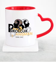 BK Gift Kişiye Özel Mesleki Psikolojik Danışman Kırmızı Kalpli Kupa Bardak