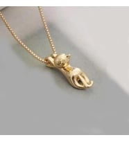 Pigado Metal Sevimli Kedi Kolye (Altın)