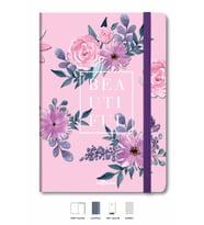 Çiçekli Defter Kareli Pembe 17x24 cm